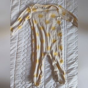 Kate Quinn LS LAP NECK FOOTIE | TINY JOJOBA SUN | ORGANIC COTTON MULTI RIB 3-6M